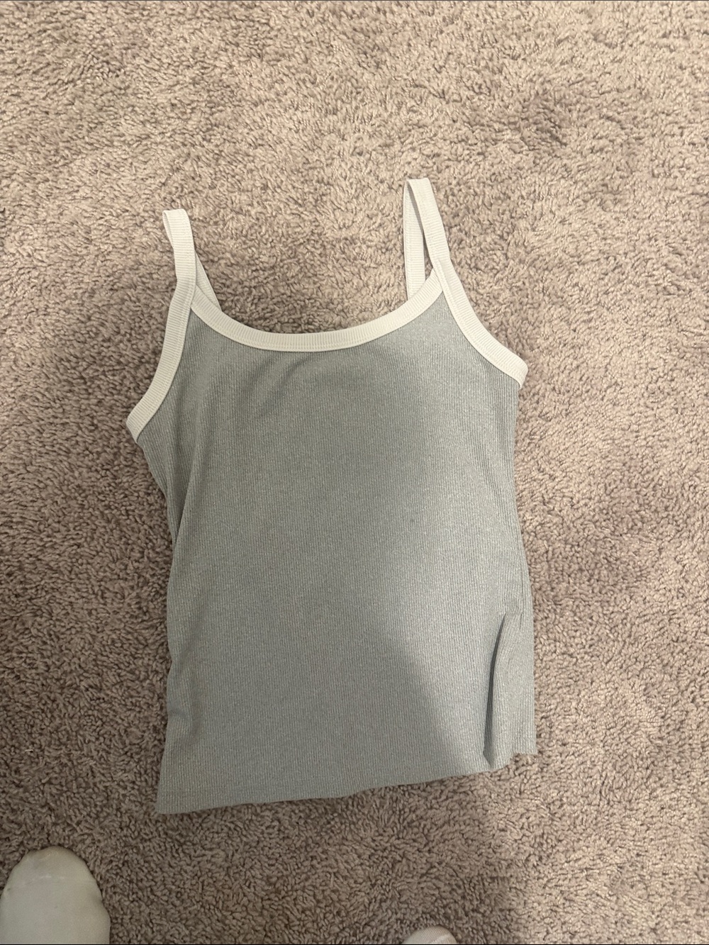 Women’s Light Gray Tank Top with White Trim